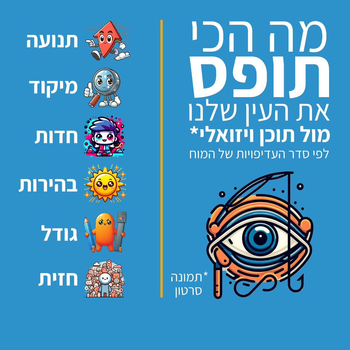 מה הכי תופס את העין שלנו – לפי סדר העדיפויות של המוח - מתודיקה